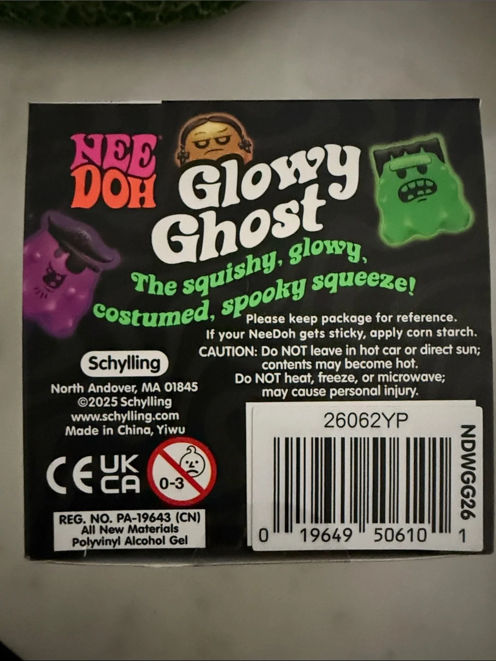 NeeDoh Glowy Ghost Purple Glow-in-the-Dark Figure